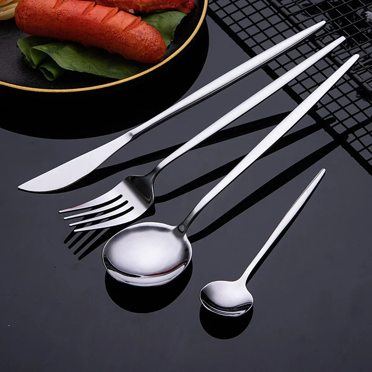 Frendorf | Cutluxe Elegance 24-teiliges Besteckset | Edelstahl | Modernes Design | Spülmaschinengeeignet | Hochwertige Tischkultur