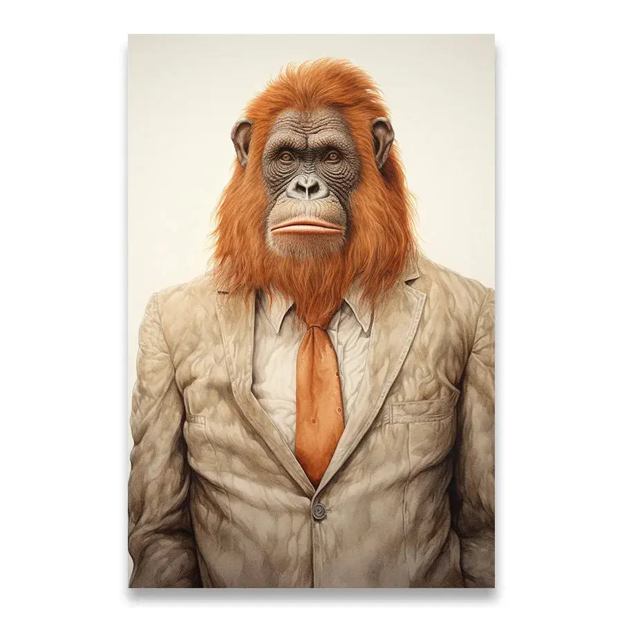 1Stk Wandkunst Leinwand Malerei Tier Zuhause Dekor Wohnzimmer Innendekoration Arzt Poster Schlafzimmer Anwalt Orang-Utan Dekoration