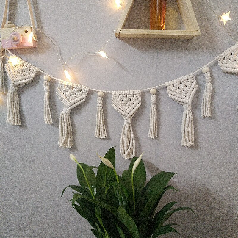 15*100CM Nordische Handgewebte Quaste Wandteppich Böhmische Wandhängende Dekoration Zuhause Homestay Dekorative Anhänger Ästhetische Zimmer deco