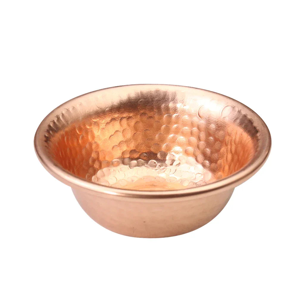 Nepalese reine Kupfer-Wasserbereitungs-Schüssel handgefertigtes Hammermuster heilige Wasser-Schüssel für Buddha Buddhismus-Zubehör