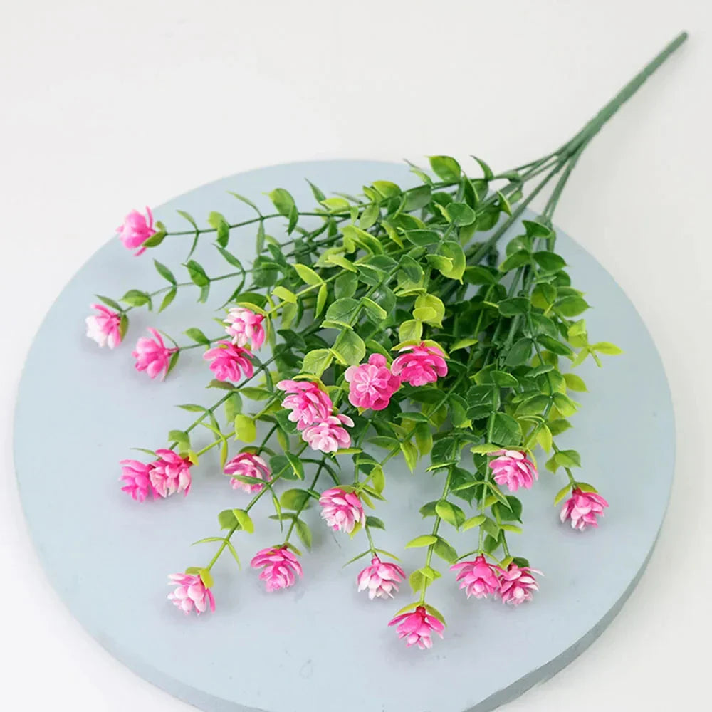 Frendorf | 1 Bundle Künstliche UV-beständige Blumen – Grünpflanzensträucher für Außenbereich, Hochzeit, Küche, Büro und Gartendekoration