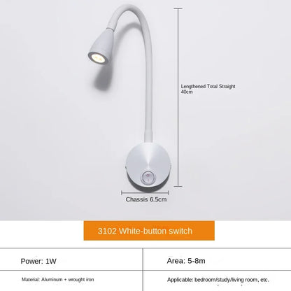 Vielseitige LED-Wandleuchte: Modern, Flexibel, Perfekt zum Lesen im Bett
