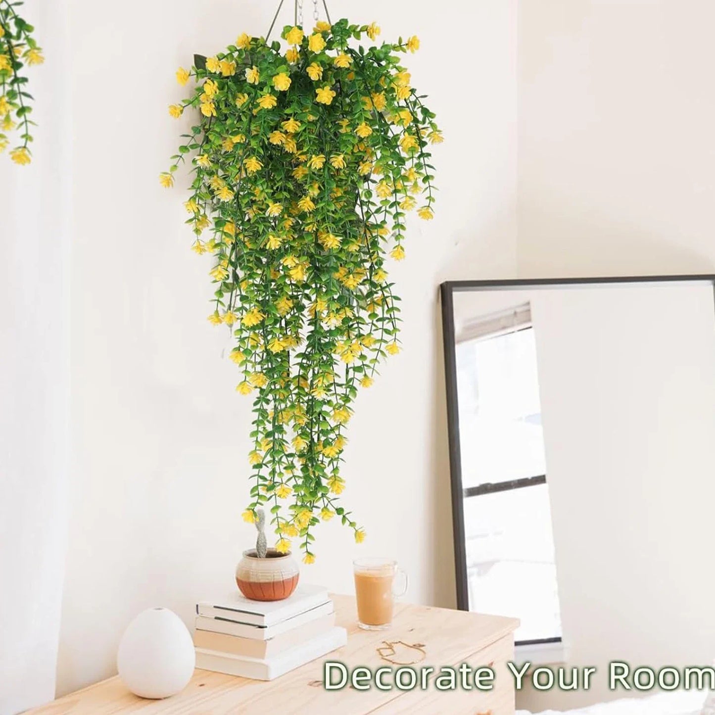 Frendorf | Künstliche Eucalyptus Camellia Pflanze - UV-geschützte Plastikblumen für Hochzeit, Zuhause, Garten, Außenbereich & Festival DIY Dekoration