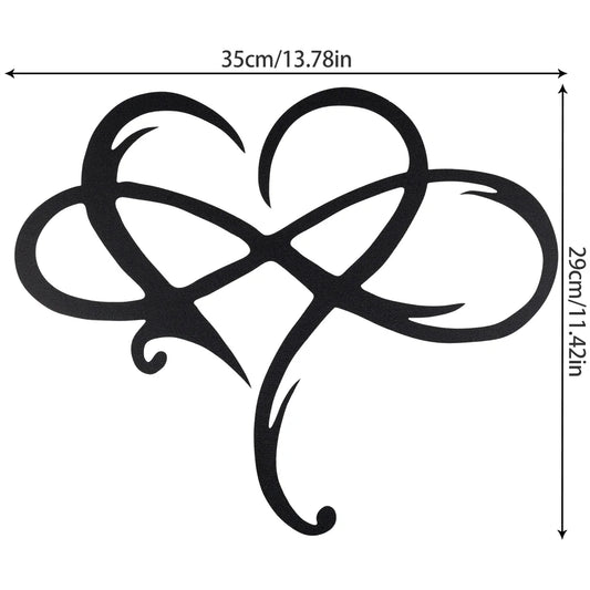 Metall Wanddekoration Einzigartiges Design-Wandkunst Raumdekoration Ewige Liebe Unendliches Herz Eisenkunstdekoration Innendekoration