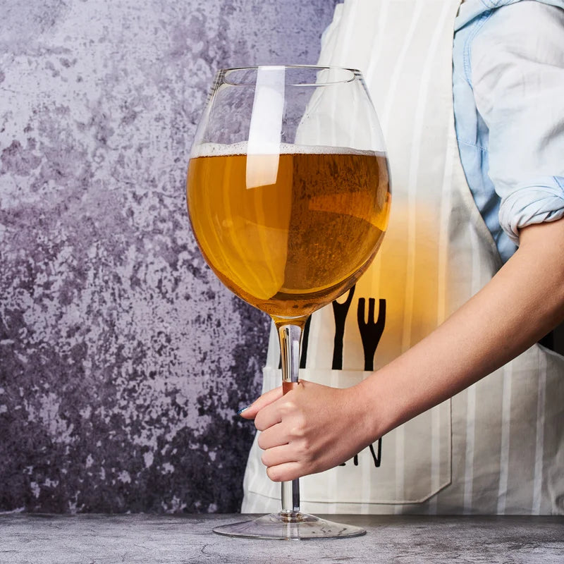 Frendorf | Riesige 106 Oz Weinglas und Bierkrug-Kombo - 3000ML Extra Großes Kristallglas für Partys, Hochzeiten und Feiern