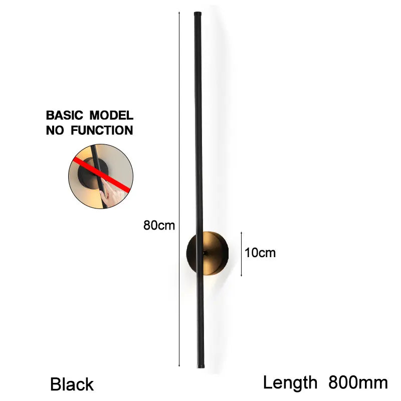 Frendorf | Schwarze dimmbare LED-Wandleuchte mit Touch-Schalter – 360° drehbare Wandlampe für Schlafzimmer, Wohnzimmer und Innenräume