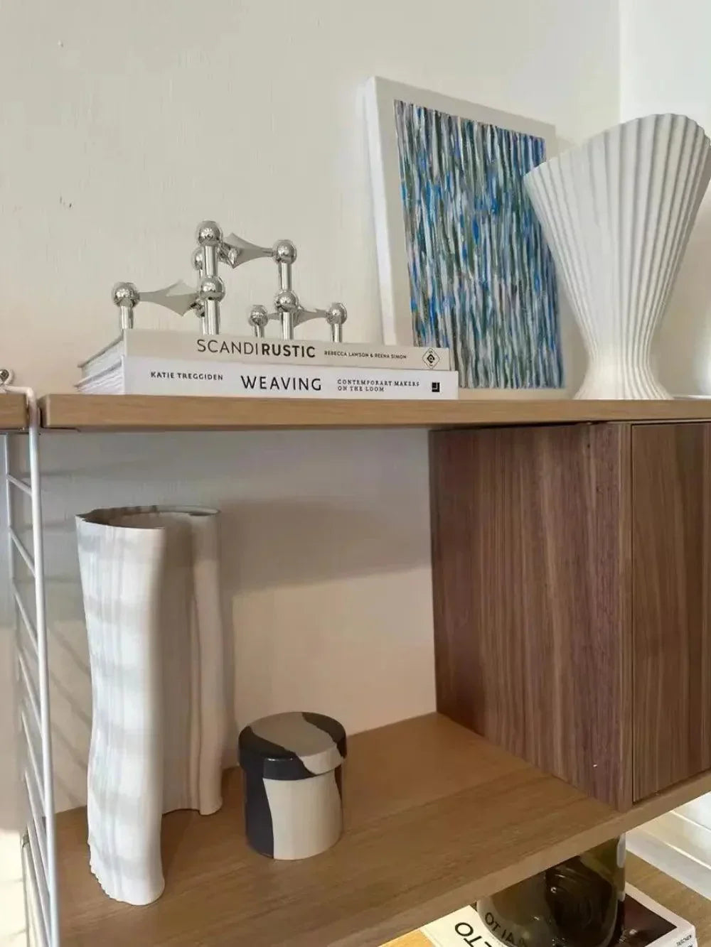 Frendorf | Moderner Molekularer Metallkerzenhalter – Nordisch-inspirierter silberner Kerzenständer für elegante Wohnkultur