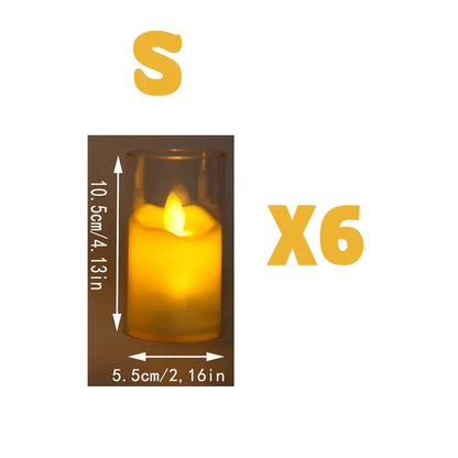 Set aus 6 LED flammenlosen elektrischen Kerzen: Flackernde batteriebetriebene Fake Teelichter aus Acrylglas - Perfekt für Hochzeiten und Weihnachtsdekoration