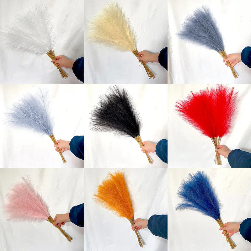 Frendorf | 10 Stück Künstliches Pampasgras – Blaue Fake-Reed-Blumen für Hochzeit, Zuhause, Party und Vasen-Dekoration