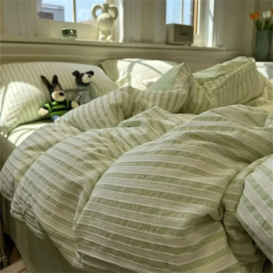 Minimalistisch Gestreiftes Bettset