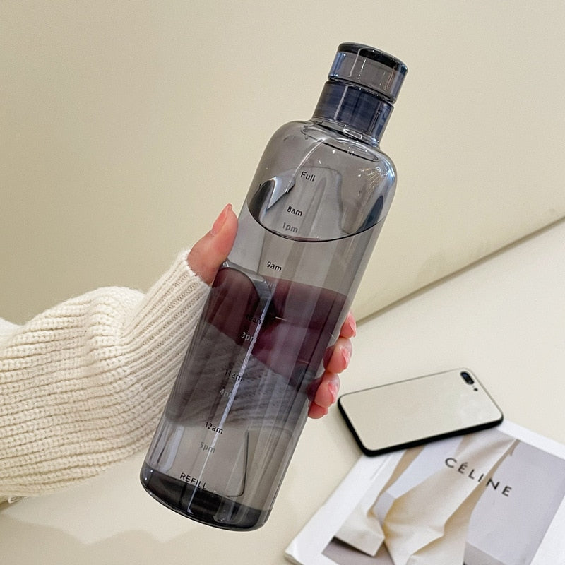 Zeit-Skalen hitzebeständige Glas Wasserflasche