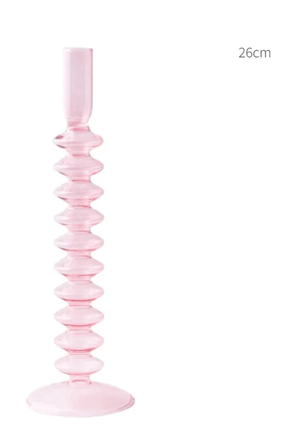 Pink Glass Taper Kerzenhalter