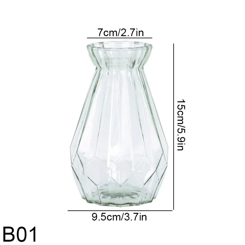 Transparente einfache Glas-Blumenvase, kleine frische Blumentopf, Aufbewahrungsflasche, Zuhause, Wohnzimmer, Dekoration, Ornamente, Blumenarrangement