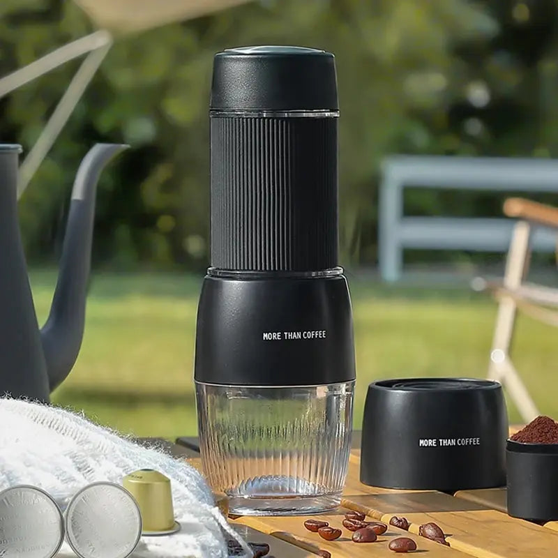 Tragbare Kaffeemaschine 18 Bar, Handdruckbetrieb, ZZUOM CM101, Kompakte Extraktion für Outdoor-Camping-Reise-Nutzung