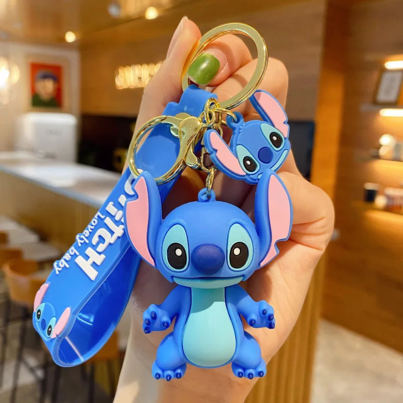 Anime Disney Schlüsselanhänger - Süßer Mickey Mouse, Minnie, Lilo und Stitch Cartoon Schlüsselring, Ornament und Autoanhänger, Perfekte Geschenke für Kinder