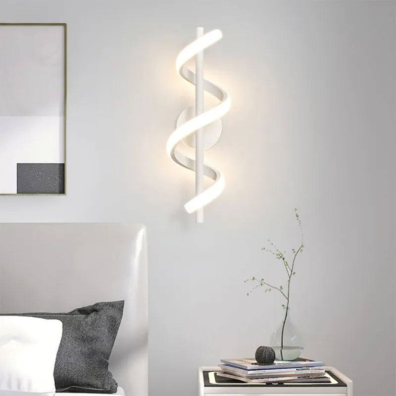 Minimalistische LED Wandleuchte Nordisches Schlafzimmer Nachttisch Sconce Schwarz Weiß Gold Dekorative Beleuchtung Wohnzimmer Flur Innenleuchten