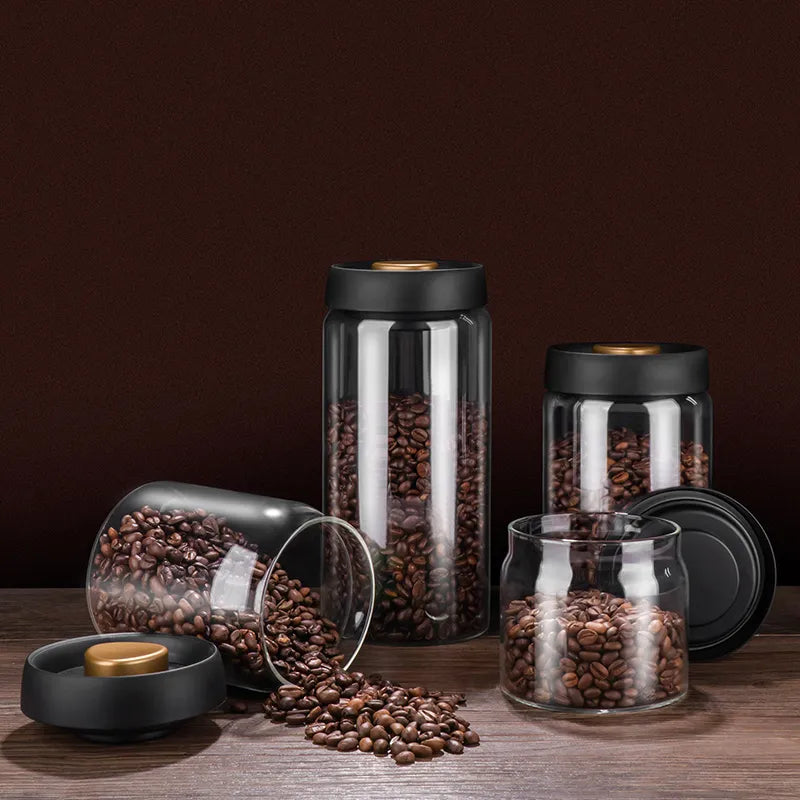 GIANXI Vakuumversiegelter Krug, Kaffeebohnen, Glas, luftdichter Kanister, Lebensmittel, Körner, Süßigkeiten, Frischhaltedose, Küchenzubehör