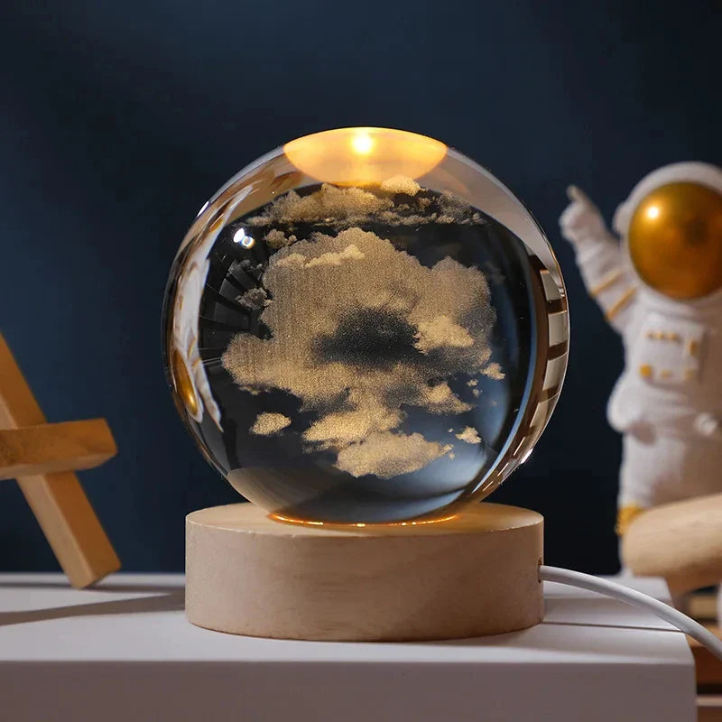 3D Mondkristallkugel Lampe