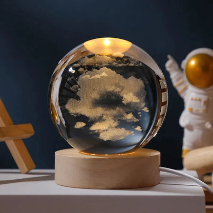 3D Mondkristallkugel Lampe