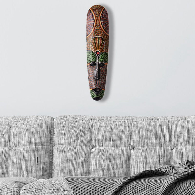 Holzmaske Wandbehang Massivholz Schnitzerei bemalt Facebook Wanddekoration Bar Home Dekorationen Afrikanische Totem Maske Kunsthandwerk