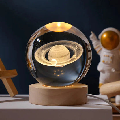 3D Mondkristallkugel Lampe