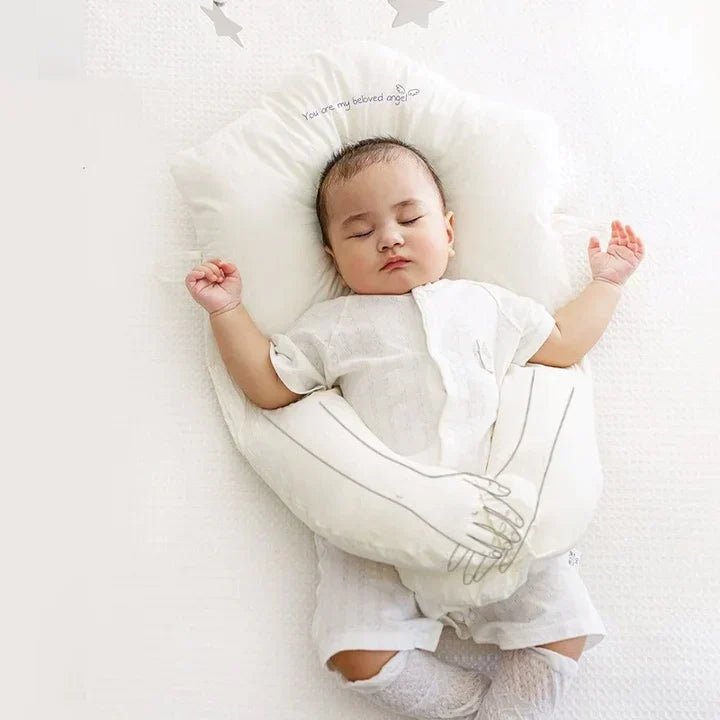 Frendorf | Bio-Baumwolle U-förmiges Baby-Kissen - Weiche & sichere Nackenstütze für Säuglinge, verstellbares Hugbuddy-Design für gemütlichen Schlaf