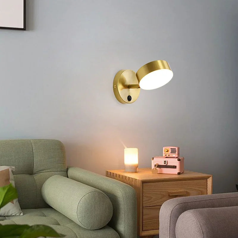 Frendorf | Moderne Goldene LED Wandleuchte – Verstellbares Nachttischleselicht für Schlafzimmer und Wohnkultur