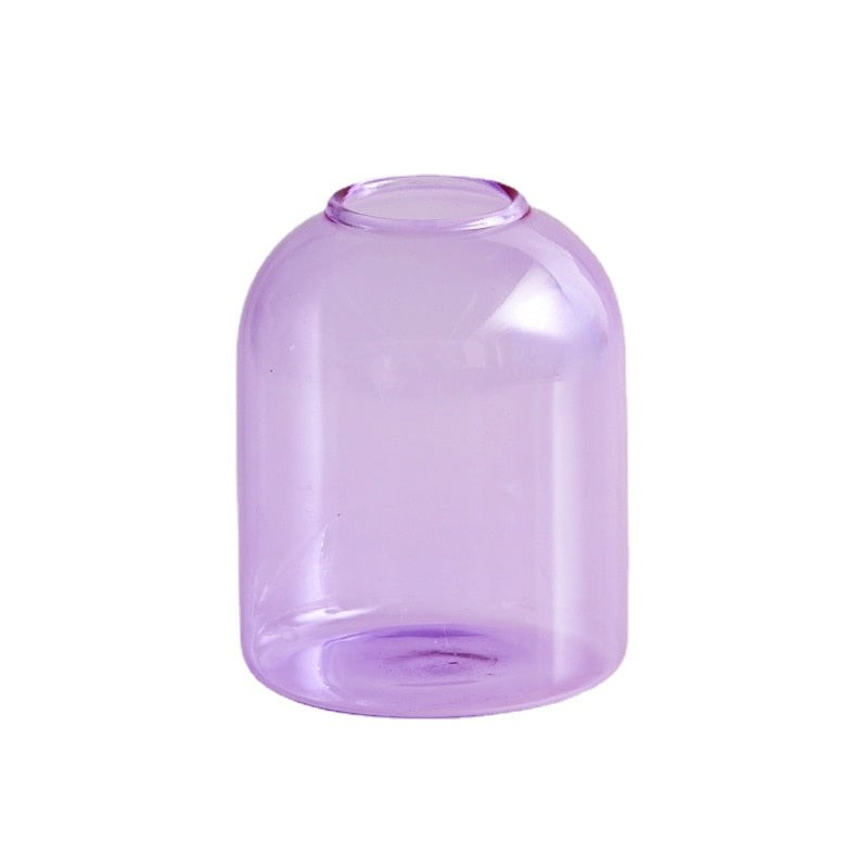 Farbenfroher Glas-Teelichthalter