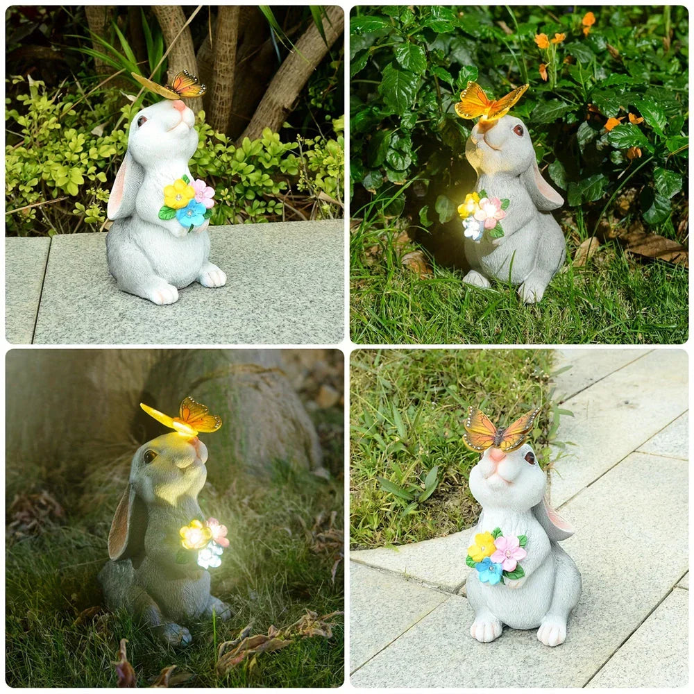 Schmetterling und Blumen Hase Gartenlicht