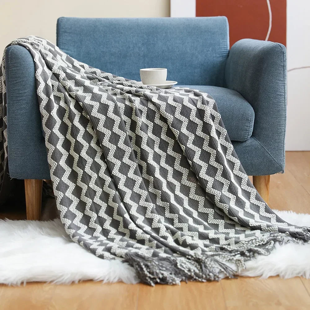 Nordic Style Dick Gestrickte Decke