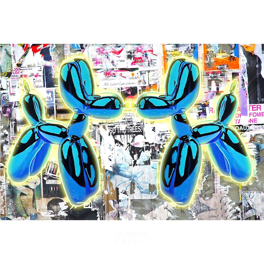 Graffiti-Ballon, guter Hund, Pop-Art-Poster, Druck auf Leinwand, Gemälde, abstraktes Bild für Wohnzimmer, Heimdekoration, rahmenlos