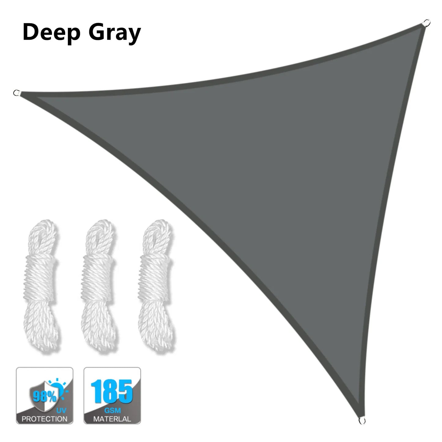 5x5x5/2x2x2M Wasserdichter Sonnenschutz - Dreieckiger Sonnenschutz - Outdoor-Überdachung für Garten, Terrasse, Pool - Schattensegel Markisenstoff