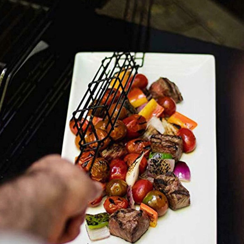 Tragbarer Antihaft-BBQ-Grillkorb - Kohlen-Grill-Zubehör für Outdoor-Camping, Picknick und Fleischröstung