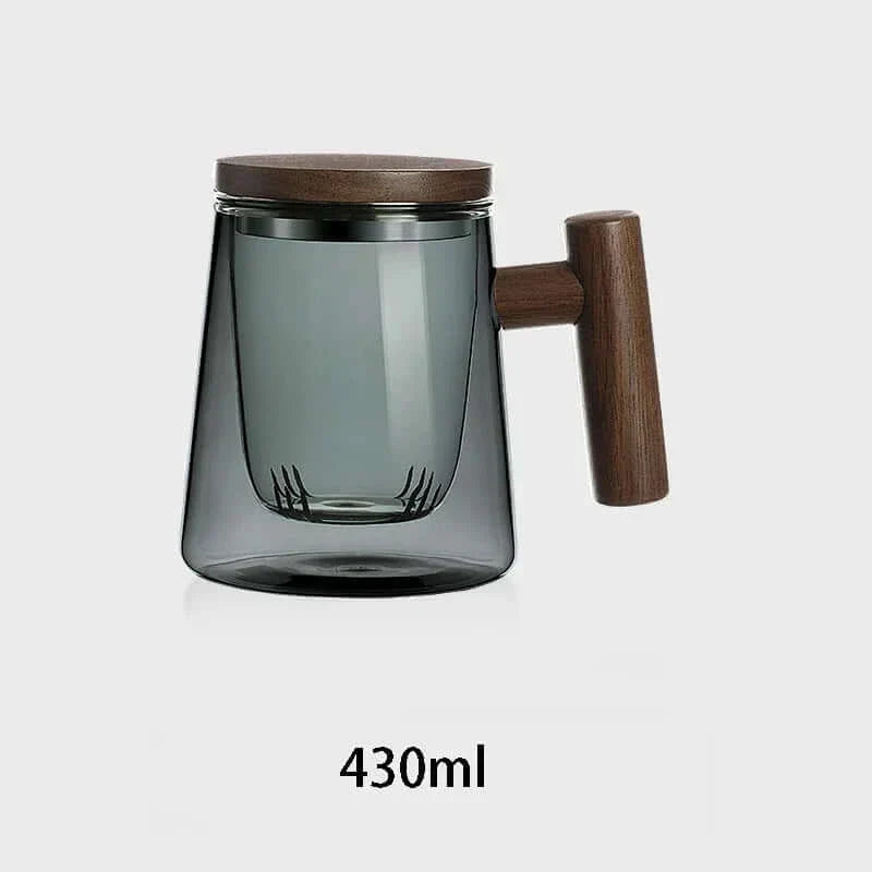 Ultramoderne Glas-Teetasse mit Filter und Deckel