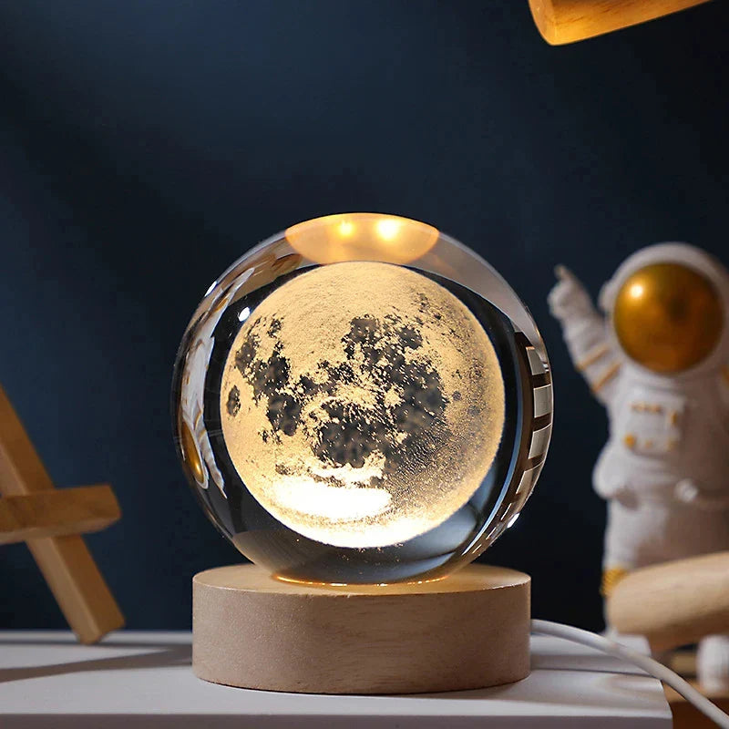 3D Mondkristallkugel Lampe