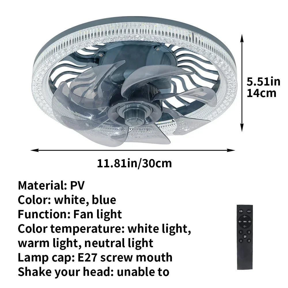 Frendorf | 3in1 Fernbedienung Lautlos Geräusch Elegant Ventilator Lampe