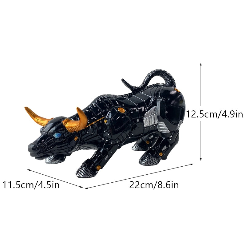 Graffiti-Malerei Harz Bull Figuren Home Wohnzimmer Schlafzimmer Büro Desktop Feng Shui Ornamente Sammlung Statuen