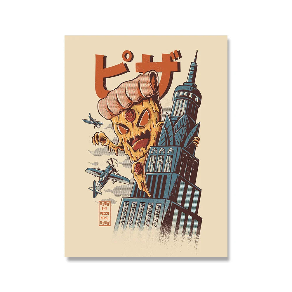 Japanische Lebensmittel Nudeln Moderne Küche Poster Dekoration Getränke Ramen Cartoon Leinwand Malerei Retro Bar Wandkunst Druck Bilder