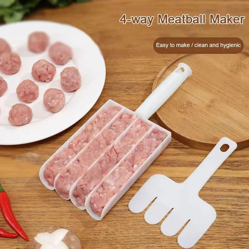 Creative Kitchen Triple Meatball Maker – Antihaft Fleischbällchen Löffel mit Schneidspaten für einfache Fleischbällchen Vorbereitung