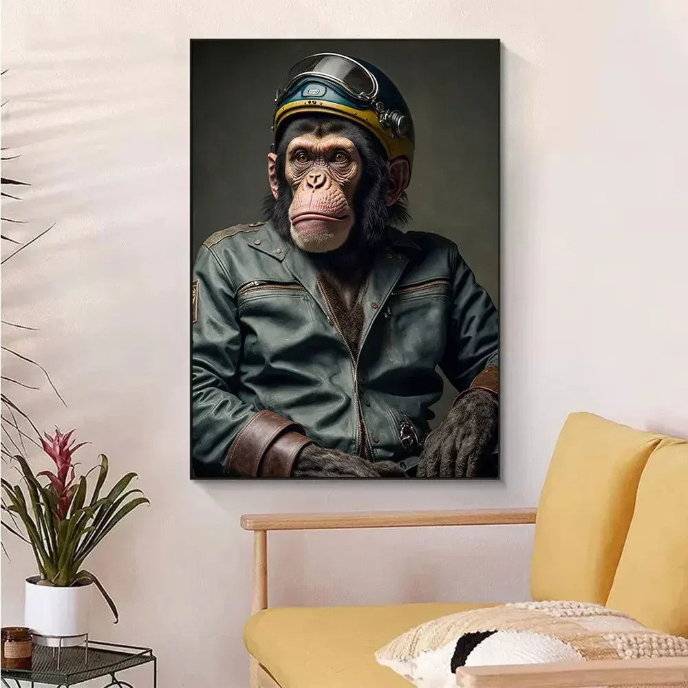 Lustige Tier-Aviator-Poster-Drucke Löwe Tiger Elefant Reh Flugzeug Pilot Leinwandmalerei Wandkunst Für Wohnzimmer Wohnkultur