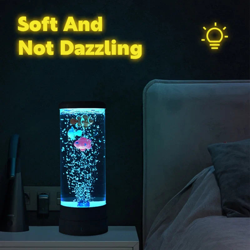 Simulated Led Colorful Large Bubble Fish Light Aquarium Tank Usb Night Light for Home Desk Bedroom Living Room
