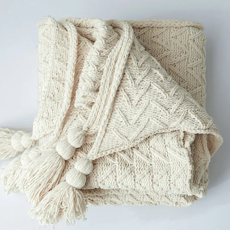Frendorf | HeartKnit Kuscheldecke aus Chenille | Strickdesign | Für Bett & Sofa | Weich & Gemütlich