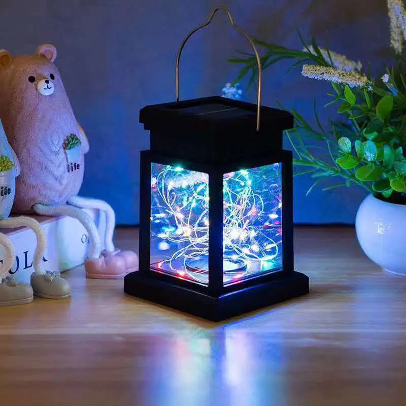 LED Retro Flackernde Hängelaterne: Helle Gehwegdekoration Solar Lampe für Außenpalastbeleuchtung