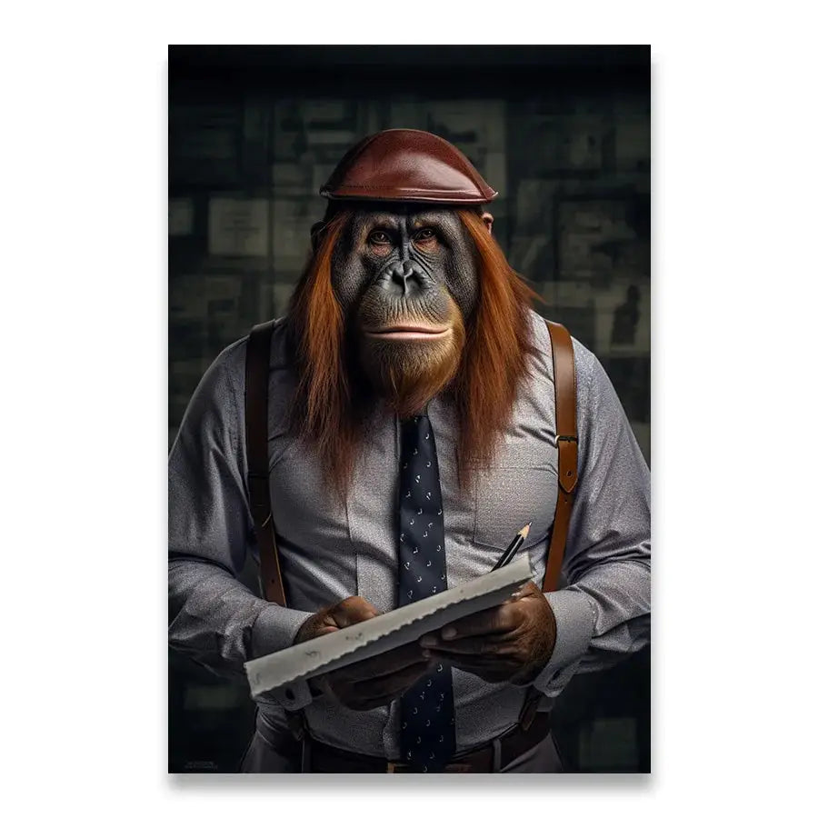 1Stk Wandkunst Leinwand Malerei Tier Zuhause Dekor Wohnzimmer Innendekoration Arzt Poster Schlafzimmer Anwalt Orang-Utan Dekoration
