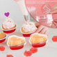 50 Stück 100 ml Aluminium Puddingbecher aus Alufolie mit Deckel - Herzförmige Einweg Mini Mousse Cupcake Behälter Backformen