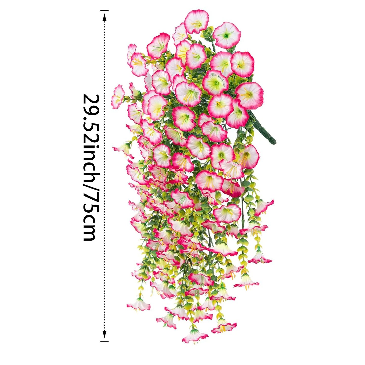 Frendorf | 1PC Künstliche Morgendämmerung-Rebe – Falsche Violette hängende Blumen mit üppigem grünen Laub für Zuhause, Garten und Hochzeitsdekoration