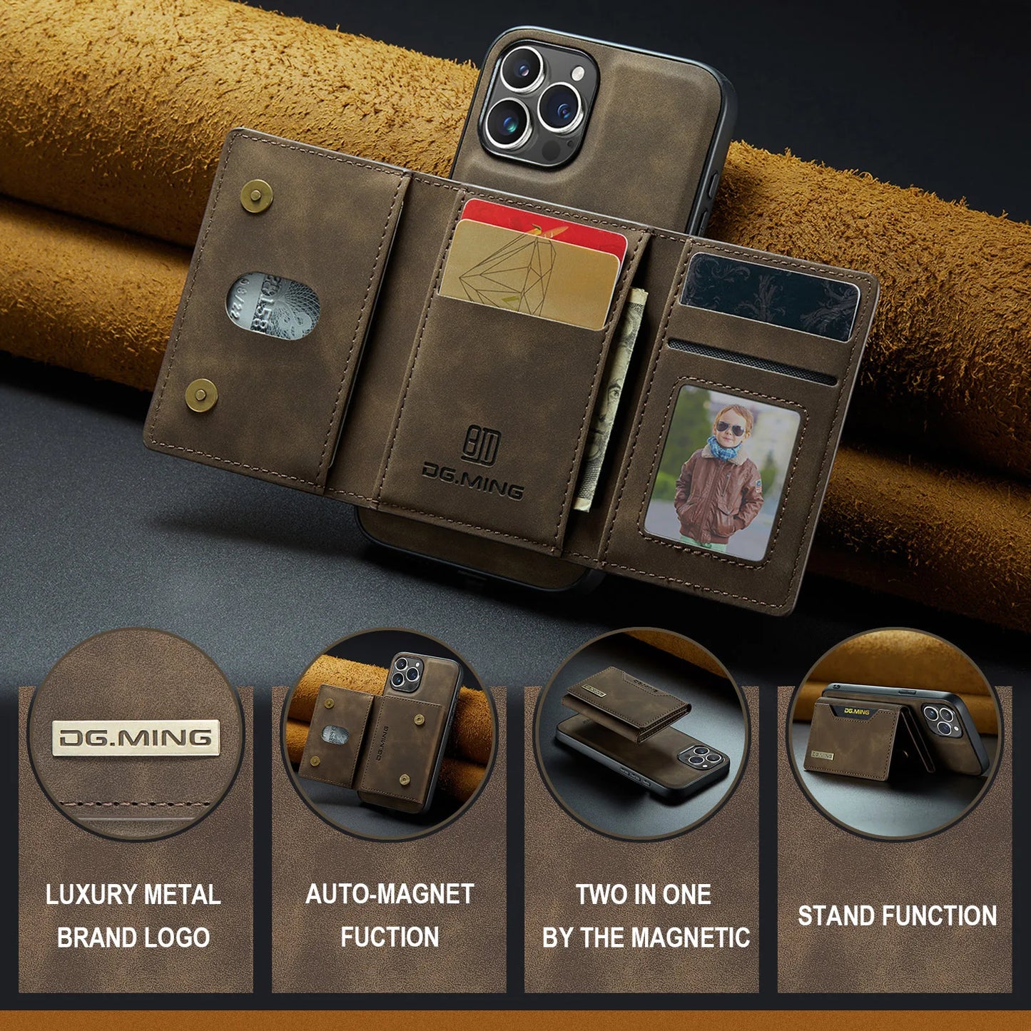 Frendorf | FlexiCover 2-in-1 iPhone-Hülle mit Abnehmbarer Brieftasche | Schützt & Organisiert | Hochwertiges Design