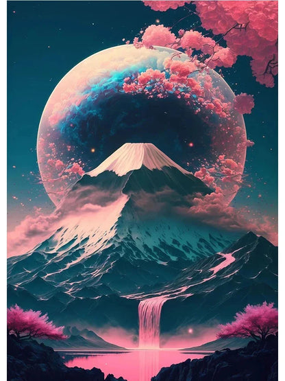 Japanische Natur Neon Kunst Poster und Drucke Leinwand Japan Landschaft Wand Dekorative Malerei für Wohnzimmer Wohnkultur Bilder