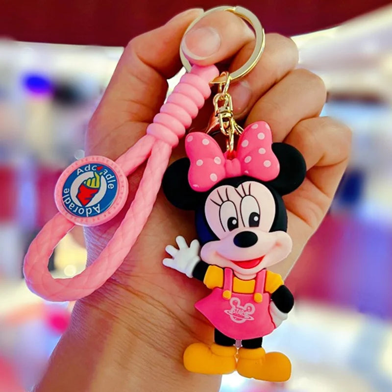 Anime Disney Schlüsselanhänger - Süßer Mickey Mouse, Minnie, Lilo und Stitch Cartoon Schlüsselring, Ornament und Autoanhänger, Perfekte Geschenke für Kinder