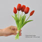 Frendorf | 5 kurze Pole Tulpen Kunstblumen – weiche Gummi-Seiden-Tulpen für Wohnkultur, Hochzeiten und Fotografie-Requisiten